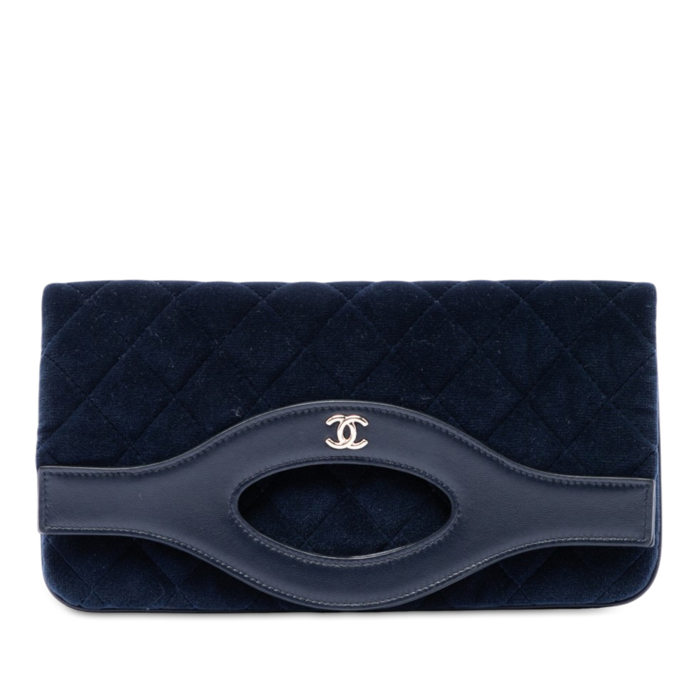Pre-Loved Chanel Small Quilted Velvet 31 Clutch